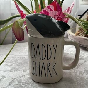 Rae Dunn Daddy Shark Mug - Gray and White